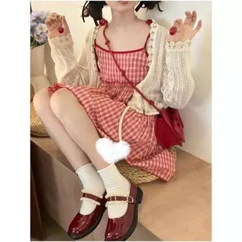 Японское платье Лолиты Kawaii, женское, милое, красное, клетчатое, вечернее, мини-платье, женское, корейское, модное, свободное, платье принцессы Y2k, новое, осенью S розовый