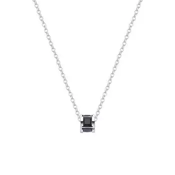 Японское Простое Ожерелье с Черным Цирконом, Темпераментная Миниатюрная Подвеска в Форме Круглого Бобышка, Короткая Цепочка на Ключицу, Студенческие Женские Аксессуары