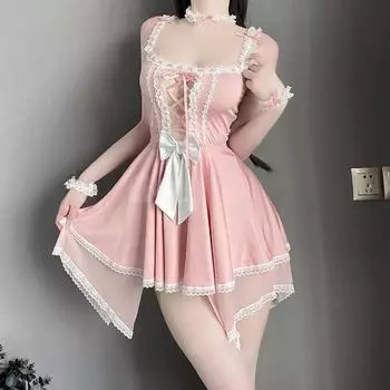 Японское сладкое сексуальное женское белье аниме униформа горничной женские костюмы для косплея платье горничной комплект нижнего белья игры для пар искушение слуги One Size