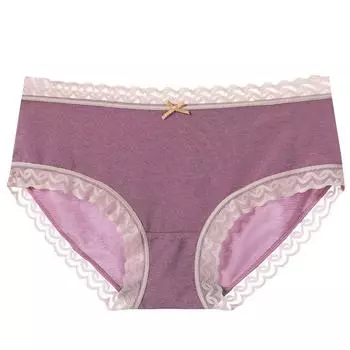 Японское тонкое бесшовное нижнее белье со средней талией для женщин, высокоэластичные дышащие кружевные треугольные брюки для девочек M