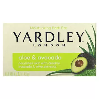 Yardley London, Увлажняющее мыло для ванны, алоэ и авокадо, 4 унции (113 г)