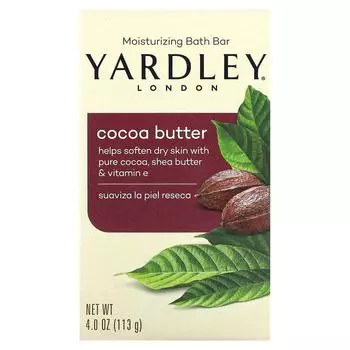 Yardley London, Увлажняющее мыло для ванны, масло какао, 4 унции (113 г)
