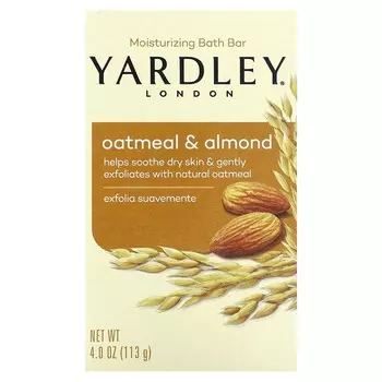 Yardley London, Увлажняющее мыло для ванны, овсянка и миндаль, 4 унции (113 г)