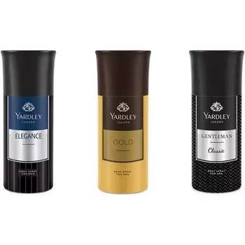 Yardley Men Deo Tripack - Gold+ Elegance+ Gentleman Deo Tri Pack, 150 мл X 3 дезодоранта