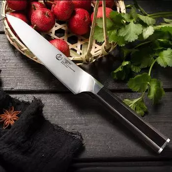 YARENH 5-дюймовый фруктовый нож, немецкий профессиональный кухонный нож из нержавеющей стали 1.4116, острый нож для очистки овощей, ручка из черного дерева