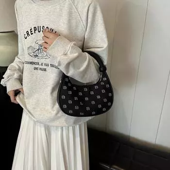 Яркая алмазная сумка женская сумка 2024 новая мода плечо интернет знаменитость высокий смысл нишевая сумка-мессенджер пельменная сумка подмышкой