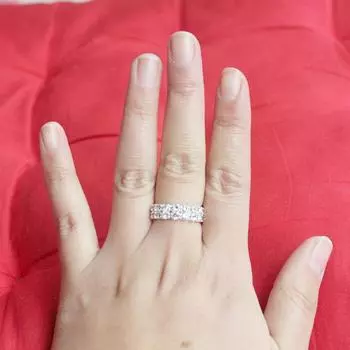 Яркая цепочка с когтями, эластичное кольцо с бриллиантом, однорядное кольцо с бриллиантом, популярные свадебные украшения