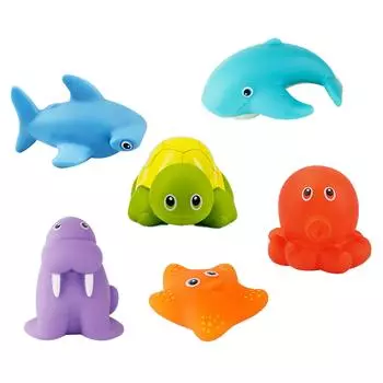Яркая цветная игрушка для купания младенцев с пищалкой BB, забавная игрушка для купания в форме животного для дома