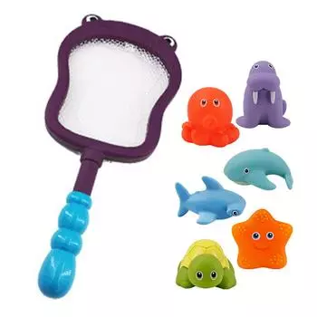 Яркая цветная игрушка для купания младенцев с пищалкой BB, забавная игрушка для купания в форме животного для дома