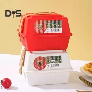 Яркая цветная сэндвич-коробка без запаха, практичный контейнер для обеда, портативный чехол для хранения сэндвича красный