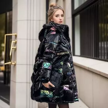 Яркая и не стираемая пуховая хлопковая куртка. Хлопковая куртка. Женское зимнее свободное пальто средней длины. Хлопковая куртка. M зелёный