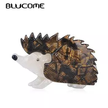 Яркая коричневая брошь в форме ежа, акриловые украшения в виде животных для детей, шарф для мальчиков и девочек, булавки для корсажа