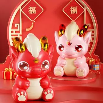 Яркая новогодняя копилка с дизайном в виде когтя дракона, сберегательная игрушка-дракон, копилка для гостиной розовый