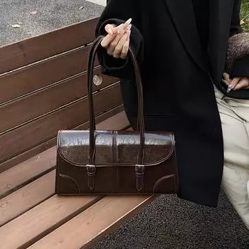 Яркая поверхность ретро коммутационная сумка подмышкой Advanced Sense однотонная женская сумка пэчворк сумка на одно плечо