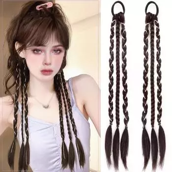 Яркая ромбовидная боксерская коса, парик, женская маленькая коса, имитация волос, натуральное наращивание, острая женская грязная коса, хвостик
