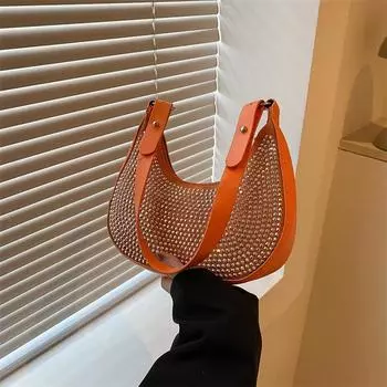 Яркая ромбовидная сумка женская сумка 2024 новый тренд мода одно плечо подмышечная сумка премиум текстура нишевая сумка через плечо седельная сумка белый