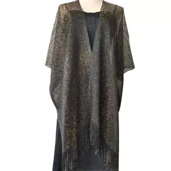 Яркая шелковая шаль, модная золотая и шаль, серебряная шелковая шаль с разрезом, женская шаль Cheongsam 90*100cm жёлтый