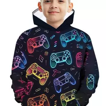 Яркая толстовка с длинным рукавом с 3D-принтом — мягкая, дышащая и повседневная толстовка для мальчиков для активного отдыха на свежем воздухе весной и осенью — уникальный подарок для мальчиков 100