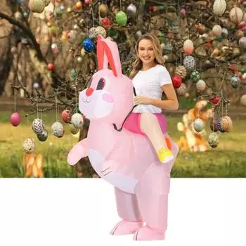 Яркая веревка, взаимодействие родителей и детей, пасхальный кролик, милый надувной кролик, игрушка для верховой езды, сезонные украшения M