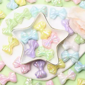 Яркие цвета, 7 шт., 20,6*30 мм, акриловые бусины в форме банта, бусины ручной работы, материал ручной работы, изготовление цепочки для телефона, креативные ювелирные аксессуары разноцветный