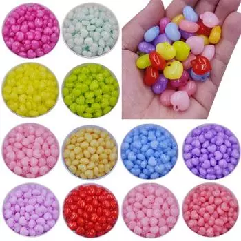 Яркие цвета DIY для акриловых бусинок в форме сердца, 10 шт., 16 мм, ожерелье, кулон, ручное изготовление ювелирных изделий красный