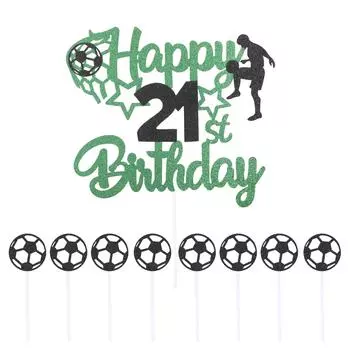 Яркие цвета Футбольный торт Украшение для вечеринки по случаю дня рождения Украшение для торта на день рождения Футбольный торт no1