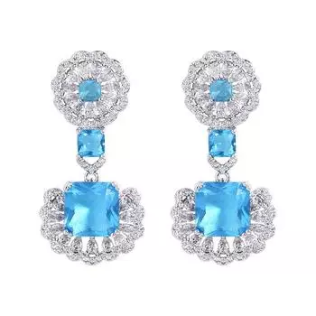 Яркие цветные роскошные серьги из кристаллов и циркония в стиле ретро, модные длинные серьги-гвоздики с бриллиантами