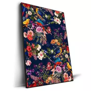 Яркие цветы и птицы, растения, настенная живопись маслом, цветочные постеры и принты, современное украшение для дома и гостиной 21cm30cm NoFrame