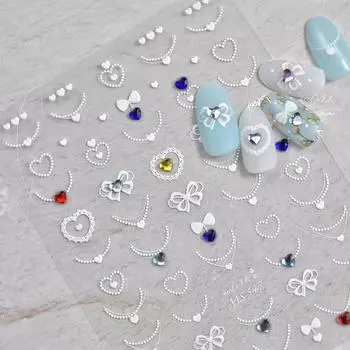 Яркие хрустальные наклейки для ногтей, ретро-наклейки для ногтей, наклейки с ожерельем «Любовь», креативное украшение своими руками MS547