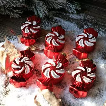 Яркие конфеты подвеска украшение для рождественской елки 6 шт высокое качество Candy