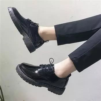 Яркие кожаные британские кожаные туфли мужские повседневные корейские версии универсальные маленькие кожаные туфли на платформе обувь Martin tooling обувь для иностранной торговли 39