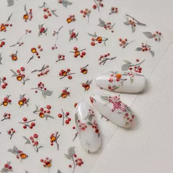 Яркие кристальные любовные тоски Красная фасоль Наклейка для ногтей Сделай сам Изготовление креативных декоративных наклеек TA285