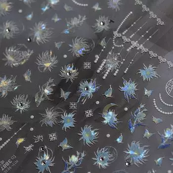 Яркие кристальные наклейки для ногтей Epiphyllum. Изготовление своими руками креативных декоративных наклеек. to3884