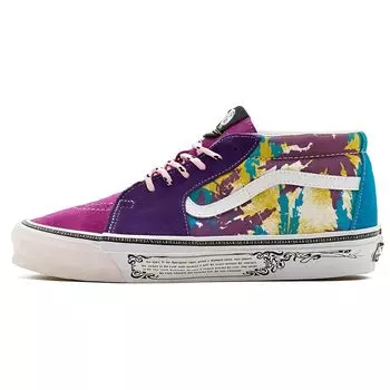 Яркие кроссовки унисекс Vans Aries x OG Sk8-Mid LX Weed Фиолетовые VN0A4BVC9X2 35