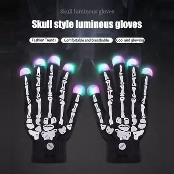 Яркие перчатки на Хэллоуин Яркие перчатки Креативные яркие перчатки Перчатки для вечеринок Пара перчаток для танцев в баре Уличные танцевальные перчатки One Size