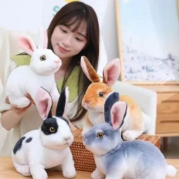 Яркие плюшевые украшения для дивана, приятная на ощупь пасхальная кукла-кролик, мягкая подушка, мягкая игрушка-животное A белый
