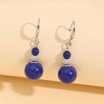 Яркие синие стеклянные серьги-подвески с подвесками, элегантный дизайн крючка, прочный и идеальный подарок для друзей и семьи, украшения для ушей в стиле бохо