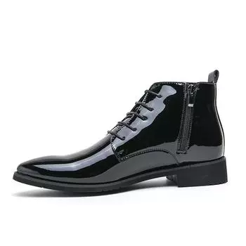 Яркие туфли, мужские фиолетовые деловые кожаные высокие модельные туфли для мужчин, новый стиль, мужская деловая обувь, туфли-броги в стиле яппи 38 чёрный