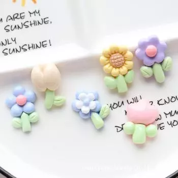 Яркие тюльпаны и подсолнухи своими руками украшения ручной работы: Шпилька для волос из кремового клея и резиновое кольцо для волос Approximately 2.5cm x 3.5cm