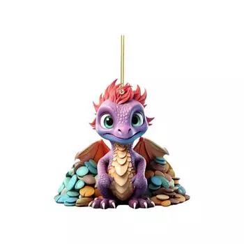 Яркий акриловый кулон «Синий огонь динозавра» для стильного украшения салона автомобиля 1