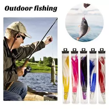 Яркий бионический парик осьминога, приманка для морской рыбалки, реалистичный стиль плавания, куриные перья из ПВХ, широкое применение, бионическая приманка