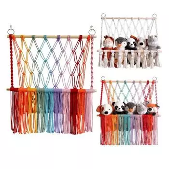 Яркий цвет дизайна кисточки сети шкафа для хранения игрушек чучела животных вися на стене G