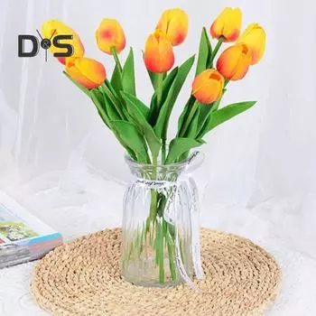 Яркий цвет, имитация тюльпана, свежий, красивый декоративный искусственный тюльпан для гостиной светло-фиолетовый