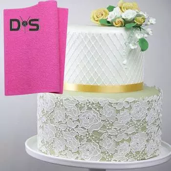 Яркий цветной кружевной коврик для торта, высокая термостойкость, полезная силиконовая форма для шоколадной помадки, кухонные аксессуары розы красного