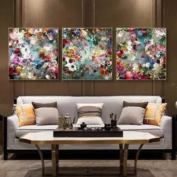 Яркий цветок пиона, художественная живопись, холст, постеры и принты, красочный букет, настенные панно для гостиной, современный скандинавский декор 20x20cm no frame