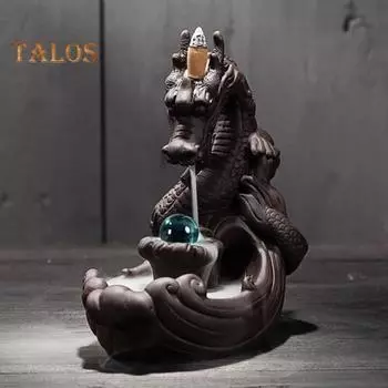 Яркий дракон с обратным потоком, курильница из искусственного жемчуга, держатель курильницы, украшение дома, живой город, модный домашний декор Dragon with Pearl