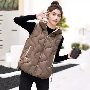 Яркий и не подвергающийся стирке пуховый хлопковый жилет для женщин на осень и зиму, новая свободная и утягивающая модная майка для верхней одежды M