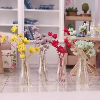 Яркий искусственный мини-цветок модный стеклянный экологически чистый декоративный миниатюрный цветок игрушка-растение красный