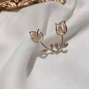 Яркий кулон в виде цветка Trulip для женщин, опаловый лепесток, сверкающие хрустальные украшения