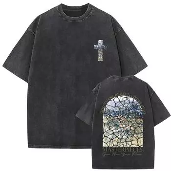 Яркий летний модный тренд винтажная футболка с принтом красочного узора мужская и женская повседневная свободного кроя с коротким рукавом S